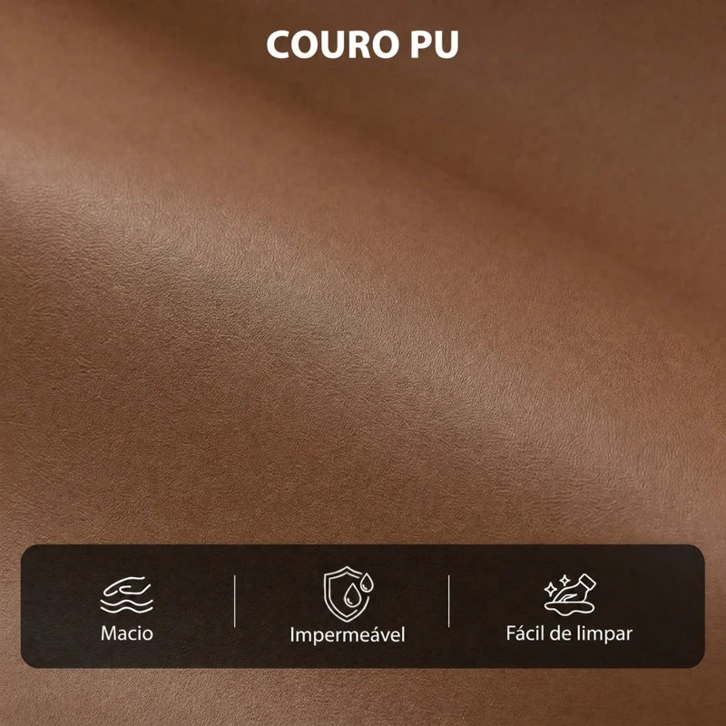 HOMCOM Poltrona Relax Reclinável Manual em Pele Sintética com Apoio para os Pés Castanho Escuro