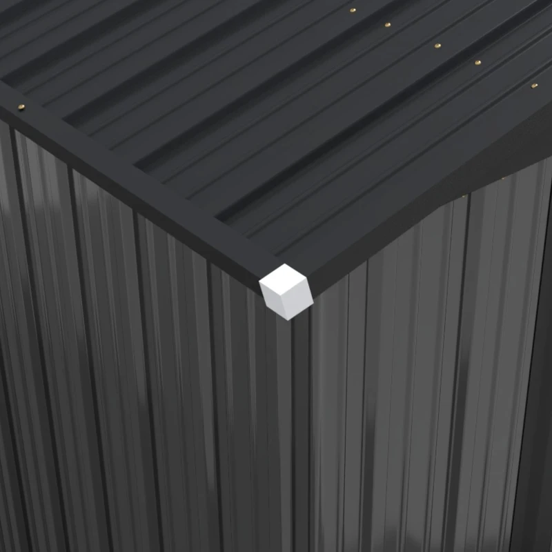 Outsunny Abri de Jardin en Métal 8,1m² Toit Pointu, Portes Verrouillables, 4 Aérations, 364x238x194cm, Gris Foncé