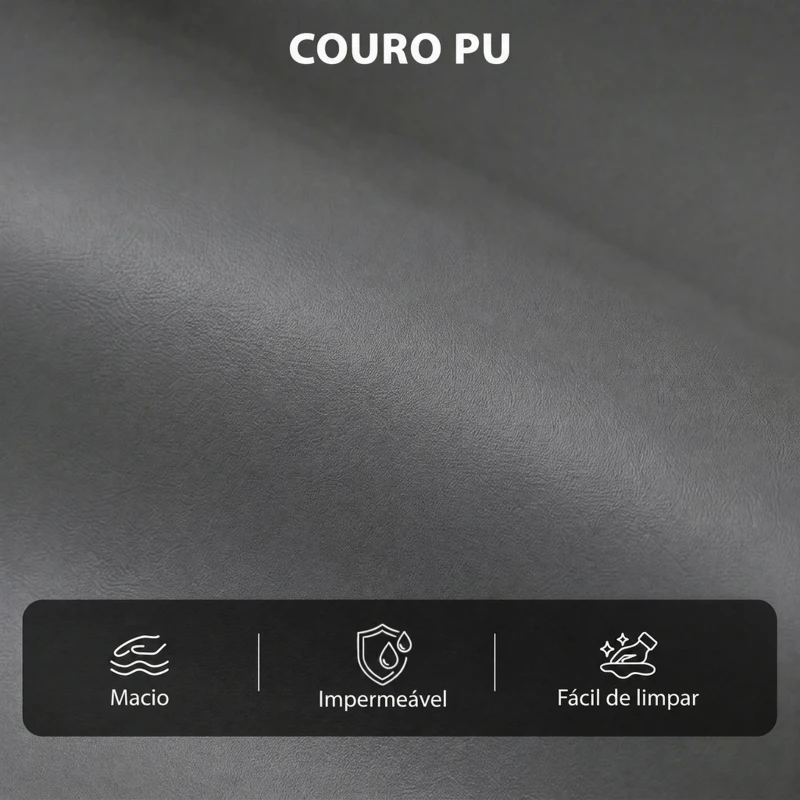 HOMCOM Cadeirão Relax Reclinável em Couro Sintético PU, Poltrona Individual Acolchoada com Apoio para os Pés, Cinzento