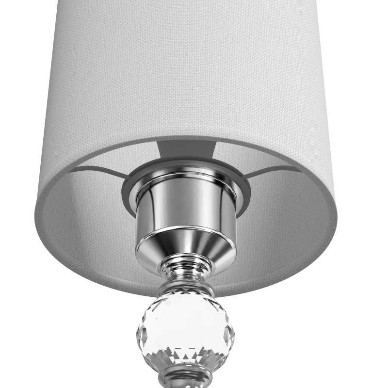 HOMCOM Bedside Lamp, Modern Crystal Decoration Table Lamp w/ PVC shade, USB A+C Charging Ports, Bulb Not Included, Silver Tone