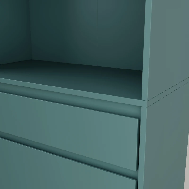 HOMCOM Bookcase with Drawers Adjustable Shelves Book Shelf for Study Living Room Light Green