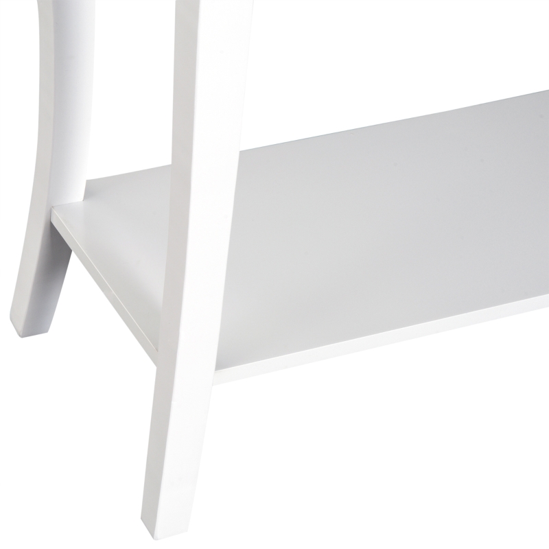 HOMCOM Console Table Modern Sofa Side Desk with Storage Shelves Drawers for Living Room Entryway Bedroom Ivory White