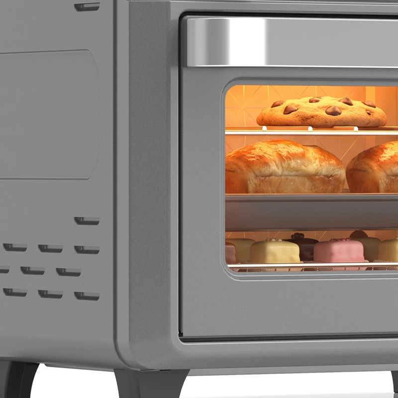 HOMCOM 10L Air Fryer Oven, Mini Oven, Grill, Roast, Bake, with Adjustable Temperature, Timer, 1000W, Grey