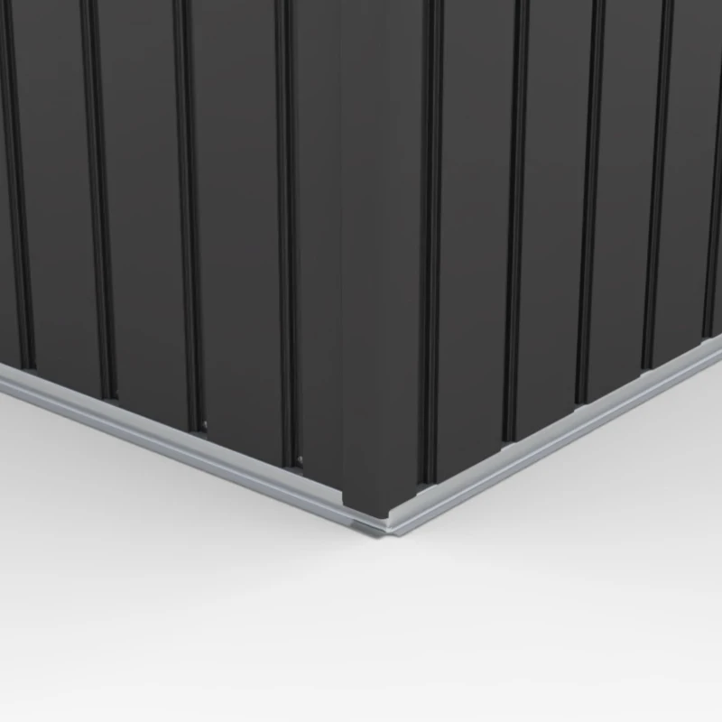 Outsunny 8 x 6ft Galvanised Steel Shed, with Double Door - Dark Grey