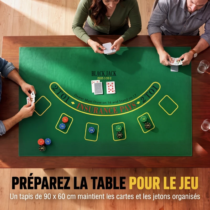 SPORTNOW Mallette de Poker 500 Jetons 5 Valeurs, 2 Jeux de Cartes, Tapis de Jeu, Bouton Dealer, Blind, Alu, 31x17x11,5cm, Noir