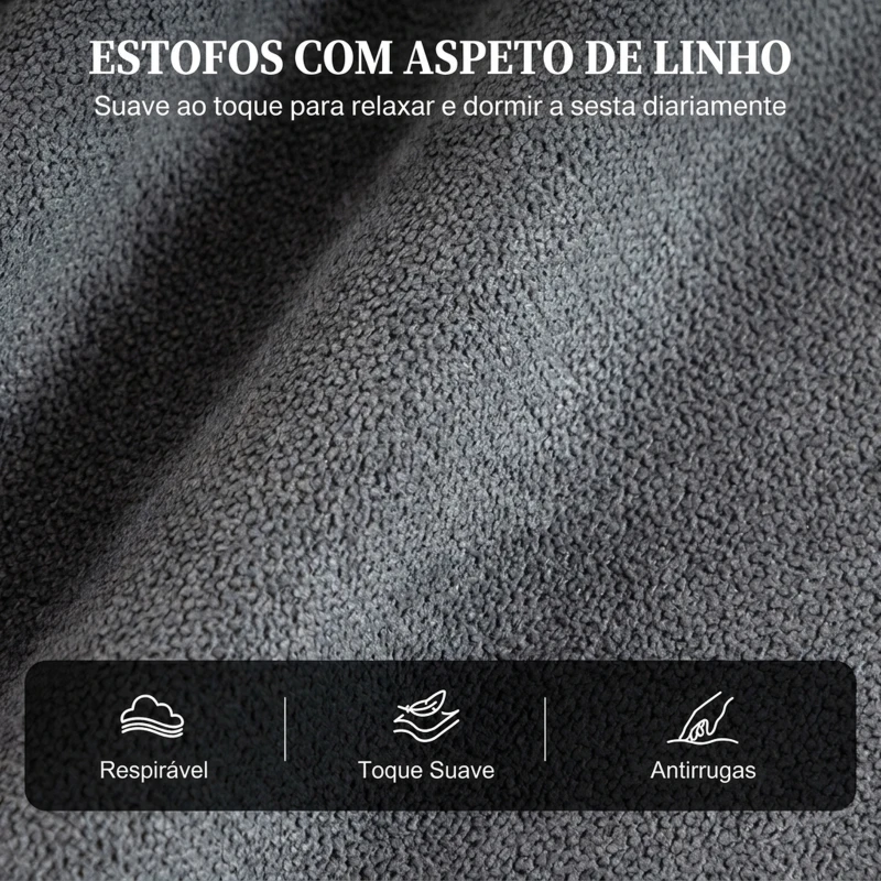 HOMCOM Poltrona Relax Reclinável Manual Acolchoada em Cinza Escuro