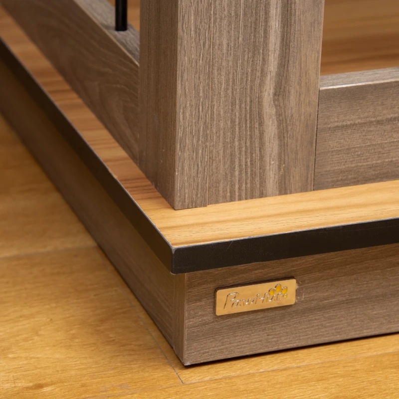 PawHut Dog Crate Furniture for Large Dogs, Double Dog Cage for Small Dogs, with Sliding Doors - Oak Tone