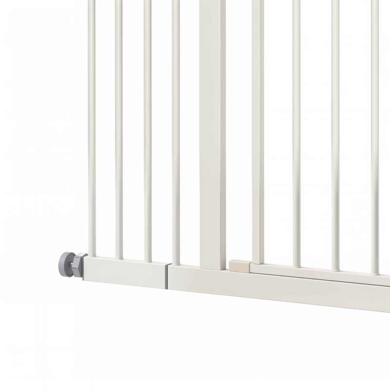 PawHut Pressure Fit Dog Stair Gate No Drilling Safety Gate Auto Close for Doorways, Hallways, 74-100cm Adjustable, 94cm Tall, White