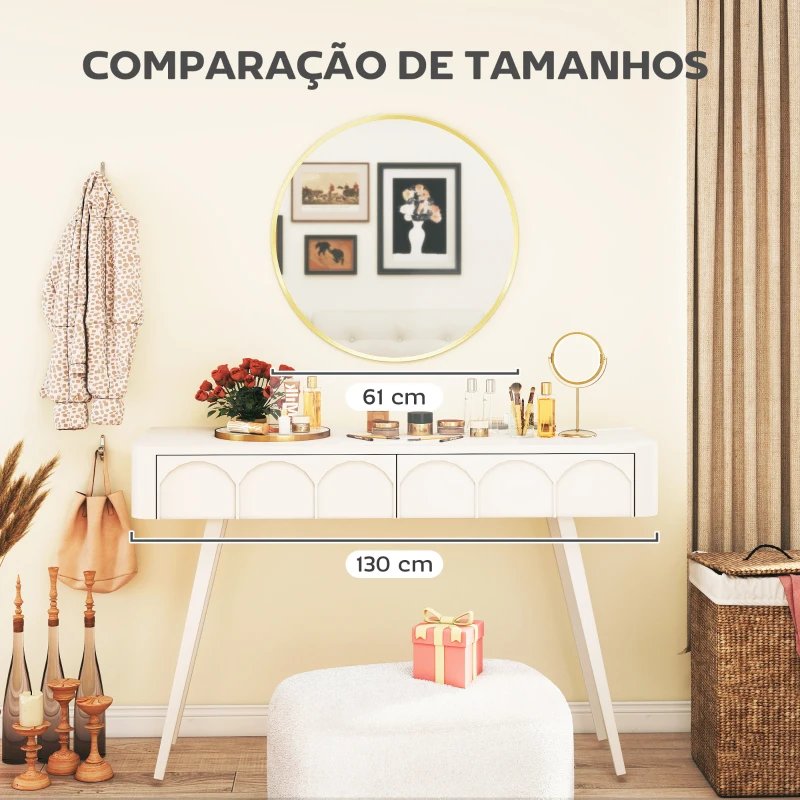 HOMCOM Espelho de Parede Redondo Ø61 cm para Casa de Banho com Moldura em Alumínio, Dourado, para Sala de Estar, Quarto e Corredor