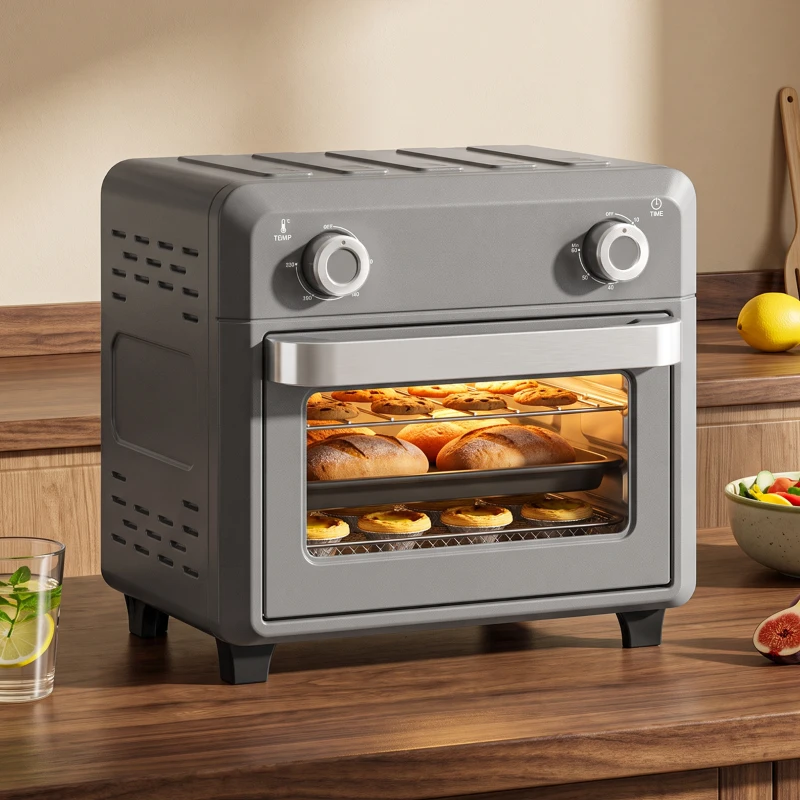 HOMCOM 10L Air Fryer Oven, Mini Oven, Grill, Roast, Bake, with Adjustable Temperature, Timer, 1000W, Grey
