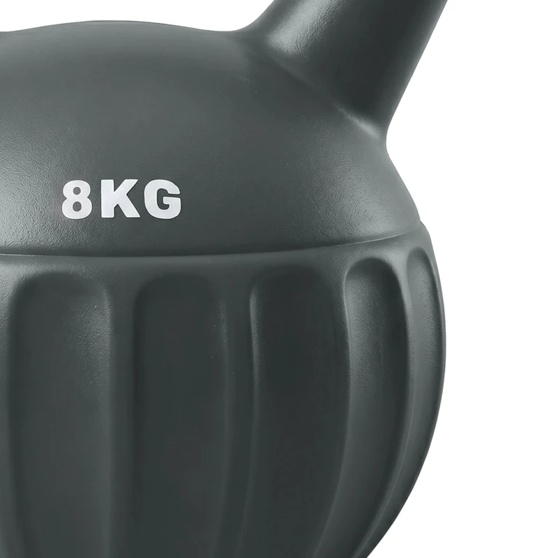 SPORTNOW Kettlebell for Strength Training Kettle Bell with Non-Slip Handle 8 kg Grey