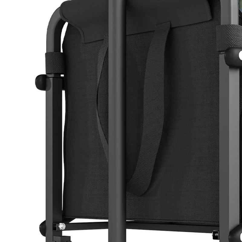 Outsunny Bolderkar Opvouwbaar Handkar 360° Tuinwagen met Verstelbare Handgreep Strandkar tot 60 kg voor Sport Winkelen Zwart