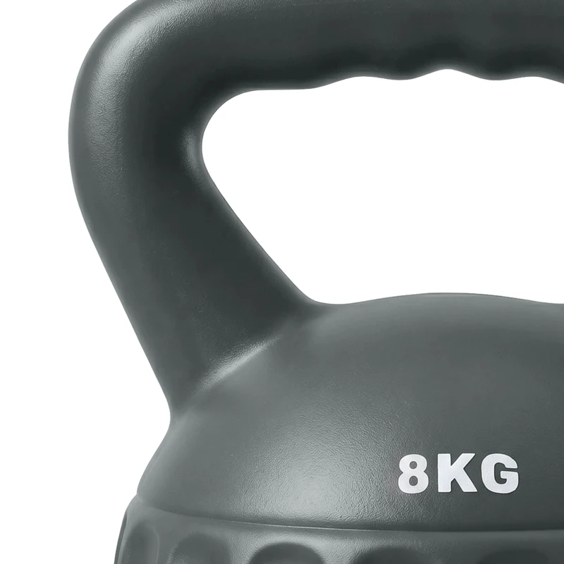 SPORTNOW Kettlebell for Strength Training Kettle Bell with Non-Slip Handle 8 kg Grey