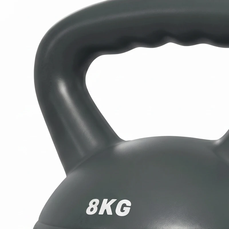 SPORTNOW Kettlebell for Strength Training Kettle Bell with Non-Slip Handle 8 kg Grey