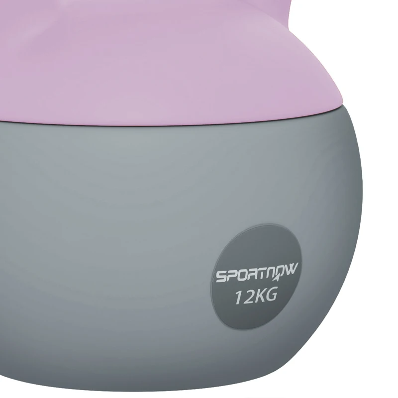 SPORTNOW 12KG Soft Kettlebell, Kettlebell with Non-Slip Handle for Home Gym, Weight Lifting, Strength Training, Purple/Grey