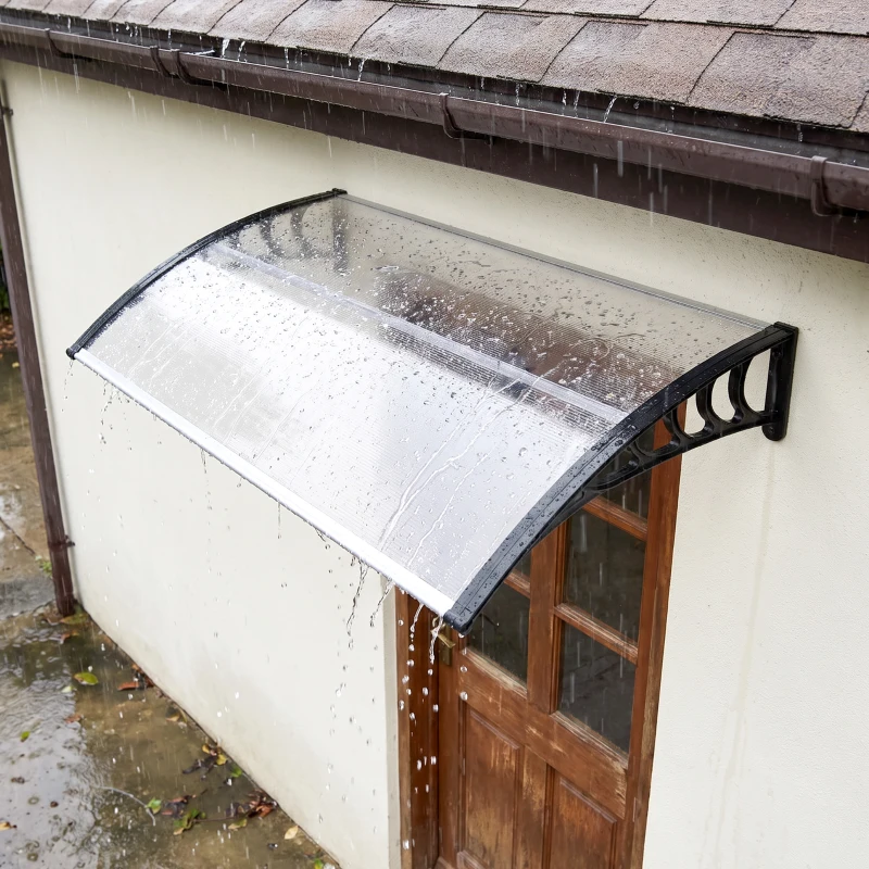 Outsunny Copertina Exterior Curbata – Cu Panouri din Policarbonat