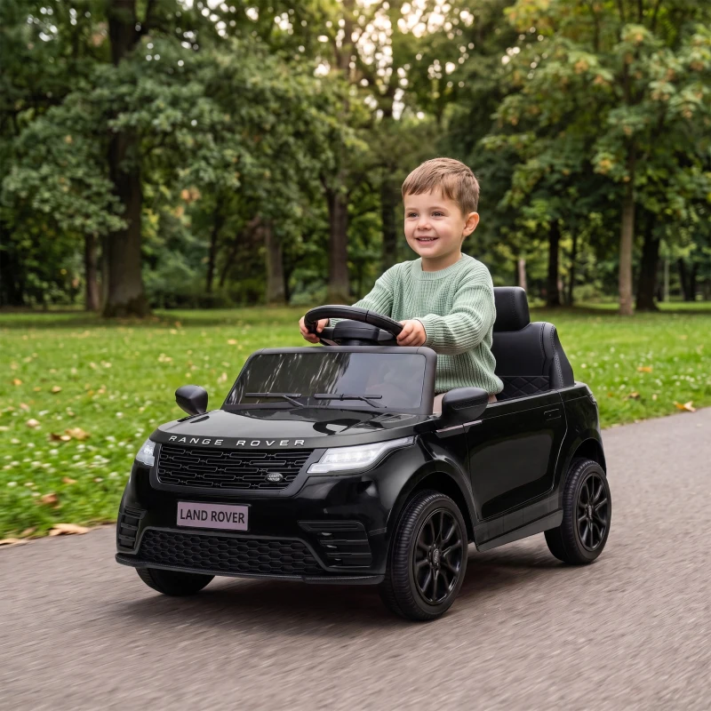 AIYAPLAY Range Rover Velar Licensed 12V Electric Car for Kids with Remote, 4-Wheel Suspension, Slow Start for 2-4 Years, Black