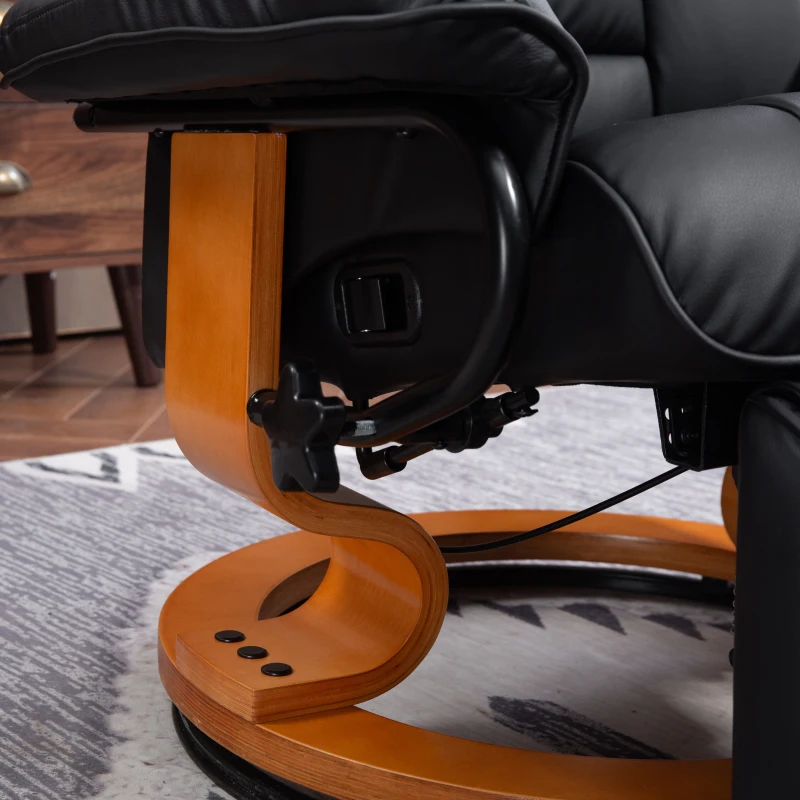 HOMCOM Faux Leather Recliner Chair - Black