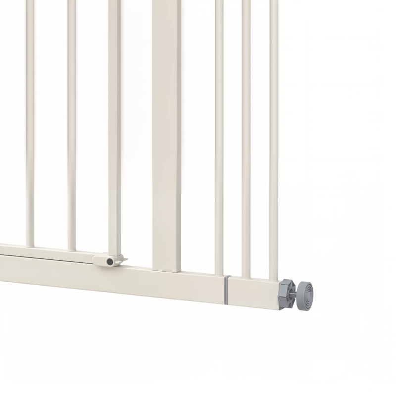 PawHut Pressure Fit Dog Stair Gate No Drilling Safety Gate Auto Close for Doorways, Hallways, 74-100cm Adjustable, 94cm Tall, White