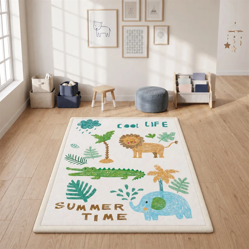 AIYAPLAY Tapis de Jeu pour Enfants Tapis de Chambre d'Enfant en Mousse Épaisseur 3 cm Motif Animal Base Antidérapante 150x200cm