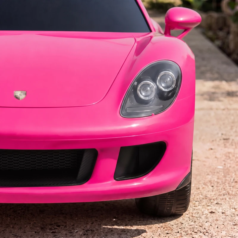 AIYAPLAY Porsche 12V elektrische kinderauto met lithium-accu, afstandsbediening, 2 motoren, softstart en achtervering