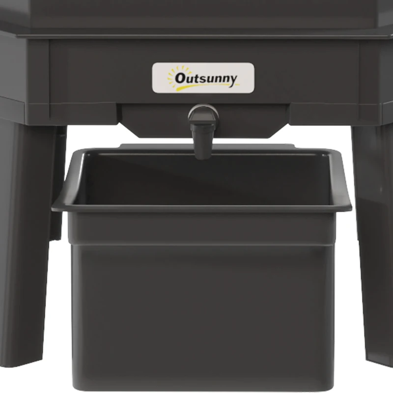 Outsunny 4-Tray Worm Composter Bin, 28L Worm Composter for Outdoor & Indoor Recycling Food Waste, Dark Green