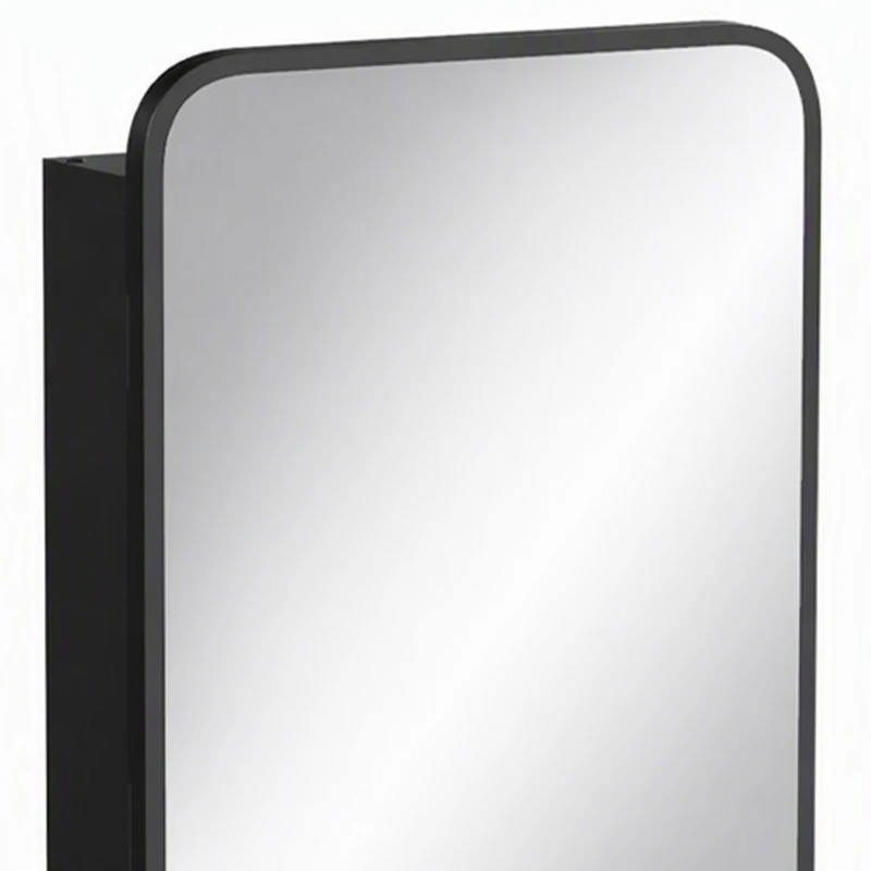 HOMCOM 50.8 x 11.6 x 71 cm Bathroom Mirror Cabinet, Wall Cabinet with Adjustable Shelves, Wall-Mounted or Recessed, Black