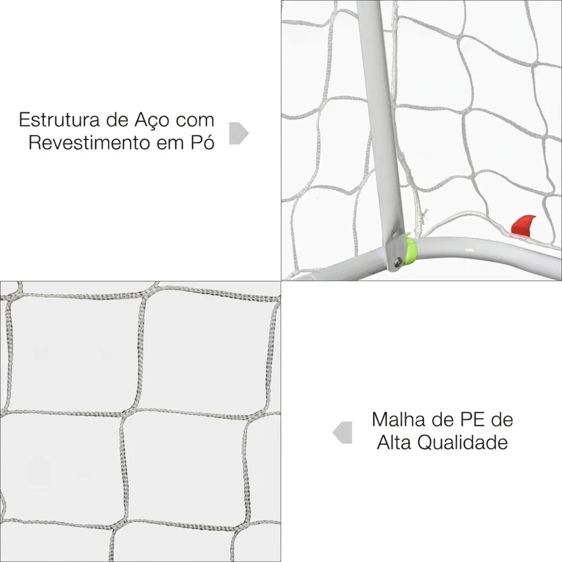 HOMCOM Baliza de Futebol com Estrutura Metálica e Rede para Treino no Jardim ao Ar Livre 186x62x123 cm Amarelo