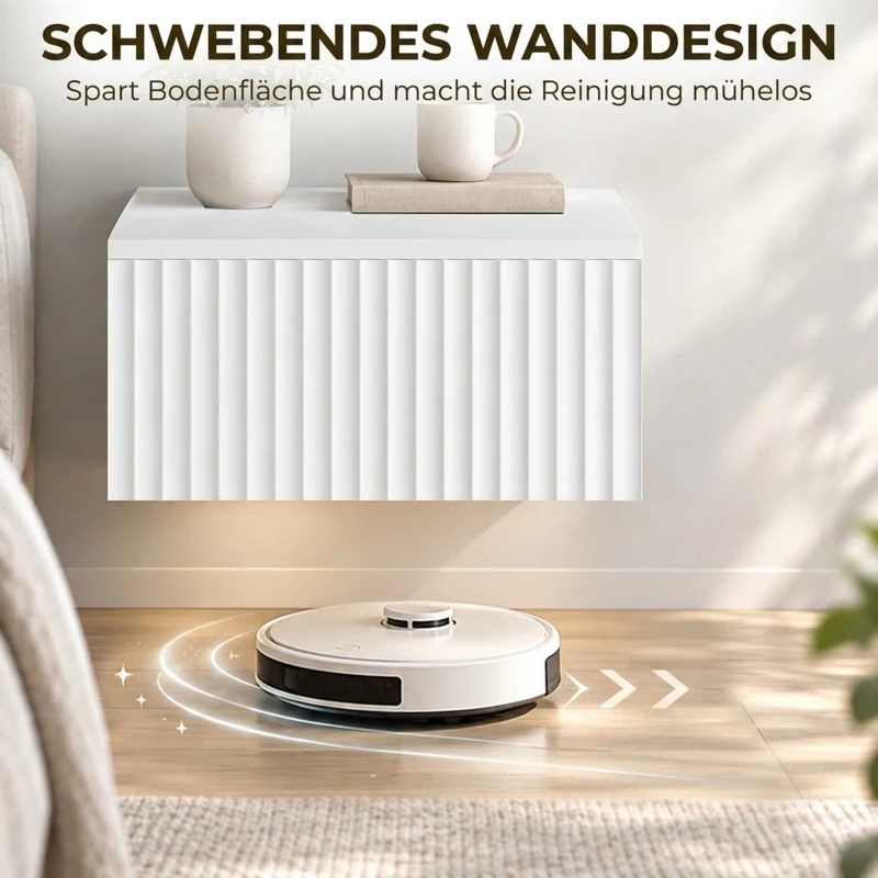 HOMCOM Set van 2 wandgemonteerde nachtkastjes met 2 laden, 40 x 35 x 17 cm, wit