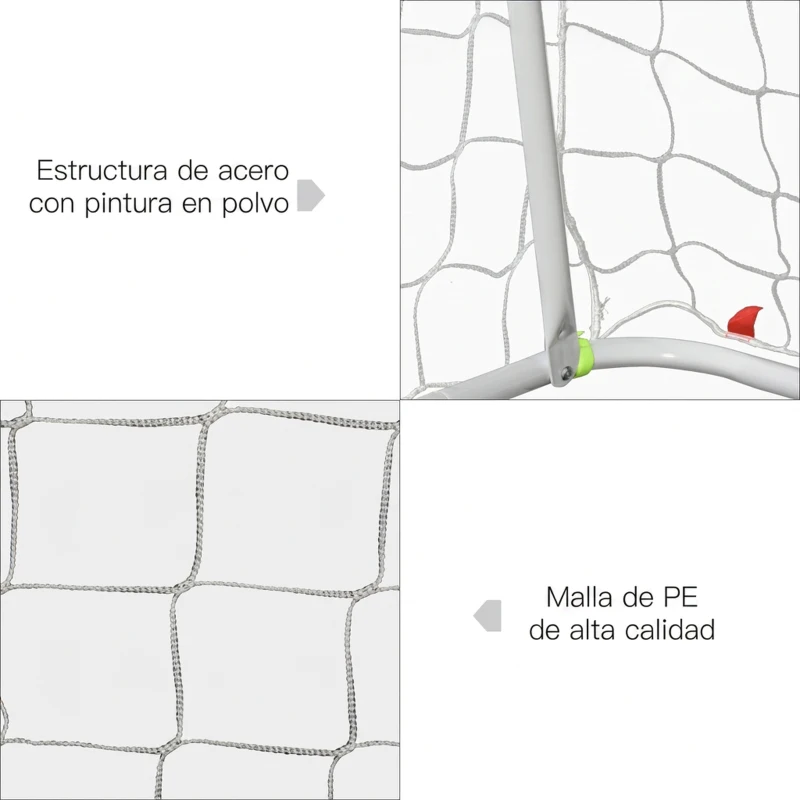 HOMCOM Portería de Fútbol con Soporte de Metal y Red para Entrenamiento de Fútbol en Jardín Aire Libre 186x62x123 cm Amarillo