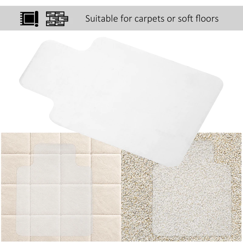 HOMCOM Office Chair Mat for Carpeted Floor, 90 x 120 cm Clear Computer Desk Chair Mat, BPA and Phthalate Free, Non-Slip Floor Protector for Home Office