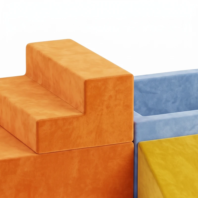 AIYAPLAY Parcours Motricité Bébé 5PCS, Module Motricité Bébé en Mousse, Piscine à Balles, Housse en Velours Lavable, Multicolore