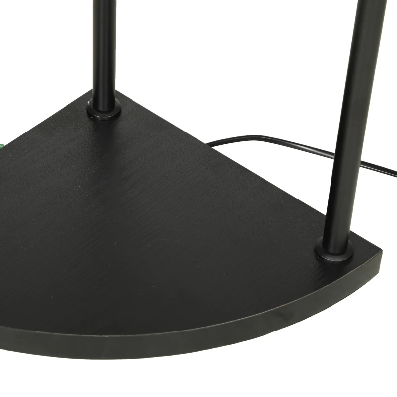 HOMCOM Lampadaire interrupteur pied Lampe sur Pied 3 étagères Noir