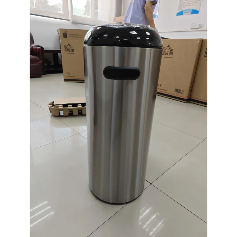 HOMCOM Automatischer Mülleimer Küche mit Infrarot-Bewegungssensor, Sensor Mülleimer 50L in Silber