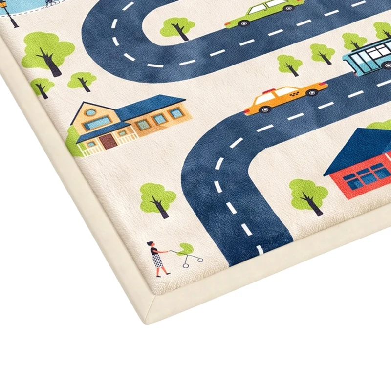 AIYAPLAY Tapis de Jeu pour Enfants Tapis de Chambre d'Enfant en Mousse Épaisseur 3 cm Motif Route Base Antidérapante 150x200cm