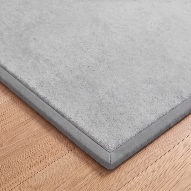 AIYAPLAY Alfombra Infantil, 180x150 cm, Colchoneta de Espuma 3 cm, Franela Suave, Antideslizante, Resistente al Agua, Gris Claro