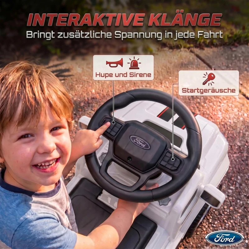 AIYAPLAY Rutschauto für Kleinkinder, Shelby Kinderauto mit hinterem Korb, aufklappbarer Motorhaube, für 18–72 Monate, Weiß