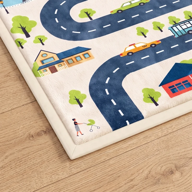 AIYAPLAY Tapis de Jeu pour Enfants Tapis de Chambre d'Enfant en Mousse Épaisseur 3 cm Motif Route Base Antidérapante 150x200cm