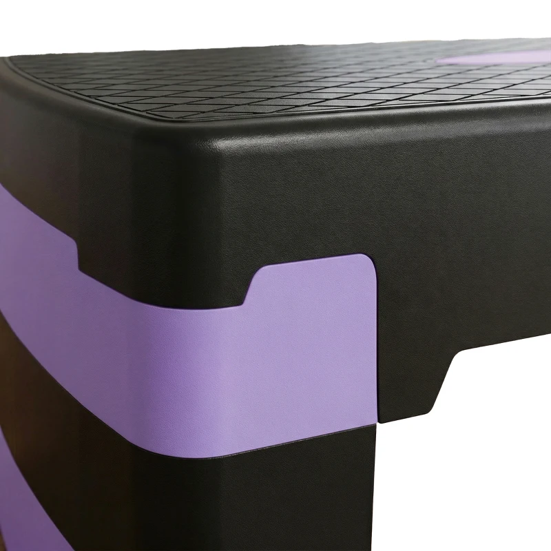 SPORTNOW Stepper Fitness Aérobic 3 Niveaux, Hauteur Réglable 10/15/20 cm avec Rehausses Surface Antidérapante 68x29x20cm Violet