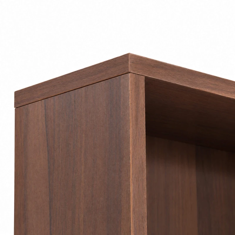 HOMCOM Bibliotecă Înaltă de Perete cu Rafturi Din Lemn, Design Modern, Maro, 195x102x23.5 cm