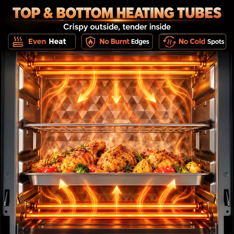 HOMCOM Mini Oven, 15 L Electric Oven and Grill w/ 60-230℃ Adjustable Temperature, 60 Minute Timer, Includes Baking Tray, Black