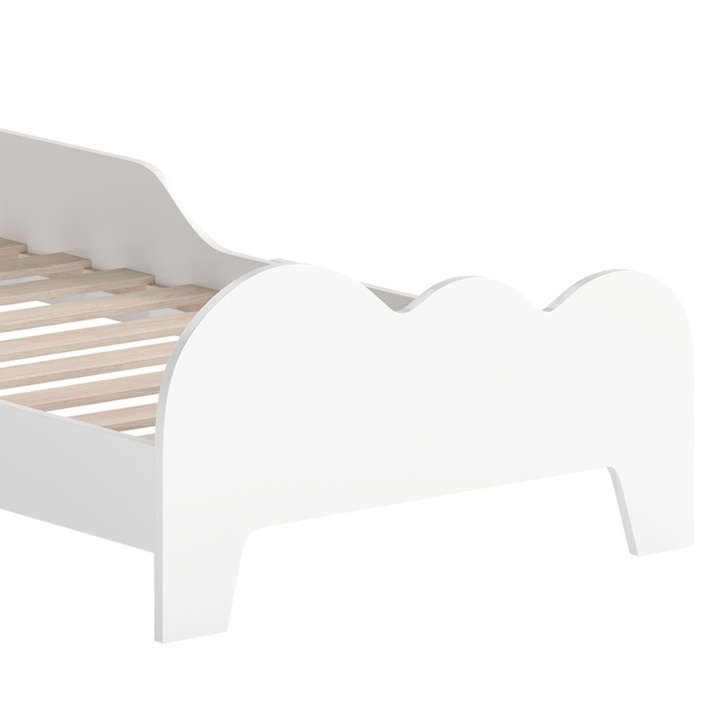 AIYAPLAY Cloud-Themed Toddler Bed Frame with Safety Rails, 143.5 x 74.5 x 56cm