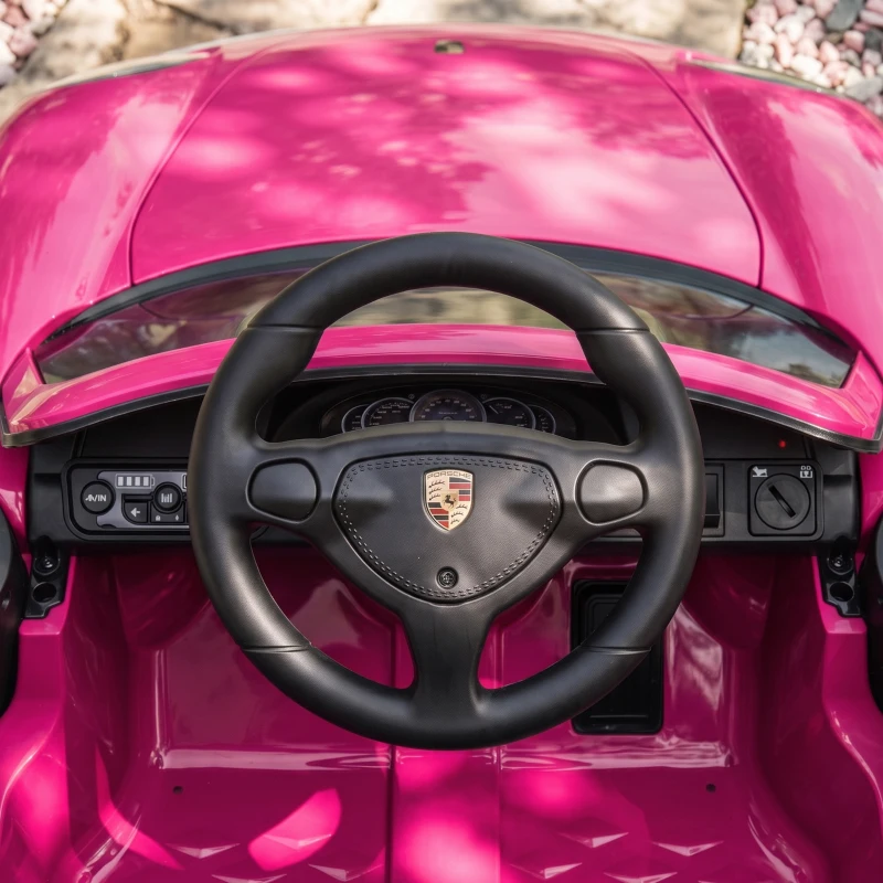 AIYAPLAY Dziecięcy samochód elektryczny Porsche 12V z akumulatorem litowym, pilotem, 2 silniki, łagodny start, tylne zawieszenie
