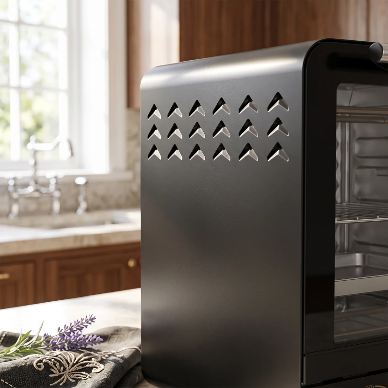 HOMCOM Mini Oven, 15 L Electric Oven and Grill w/ 60-230℃ Adjustable Temperature, 60 Minute Timer, Includes Baking Tray, Black