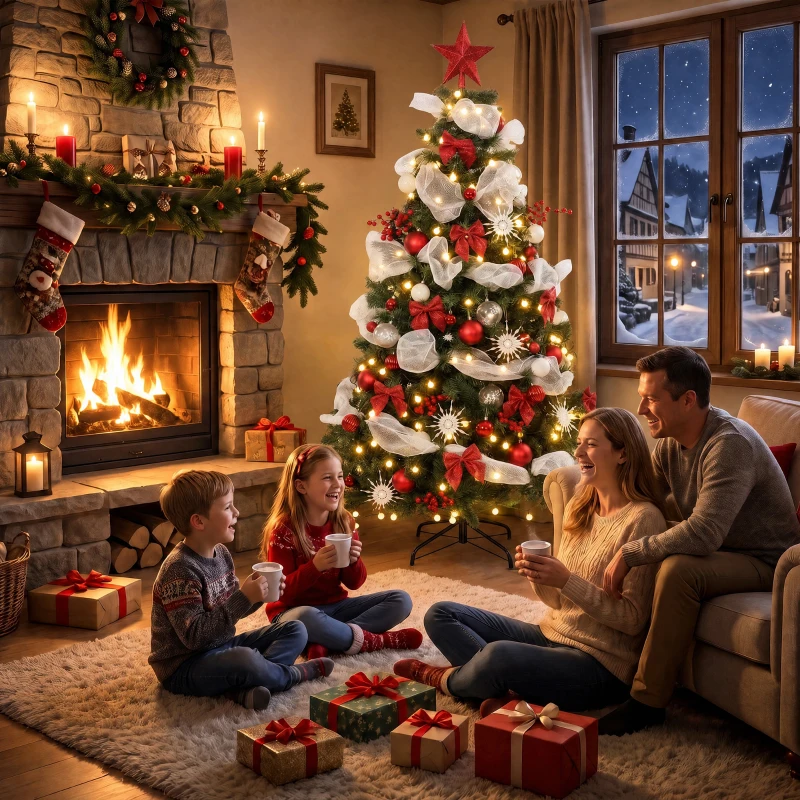 HOMCOM Árbol de Navidad Predecorado 180 cm con 200 LED 8 Modos 800 Ramas Mando y Base Plegable Funciona con USB Verde y Rojo