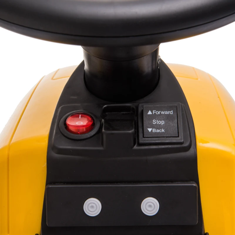 AIYAPLAY Tracteur Électrique Enfants 6 V avec Remorque Amovible, Voiture Électrique Enfants, Batterie au Lithium, 1-3 ans, Jaune