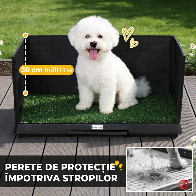 PawHut Toaletă pentru câini cu tavă detașabilă, 75 x 51 x 36,5 cm