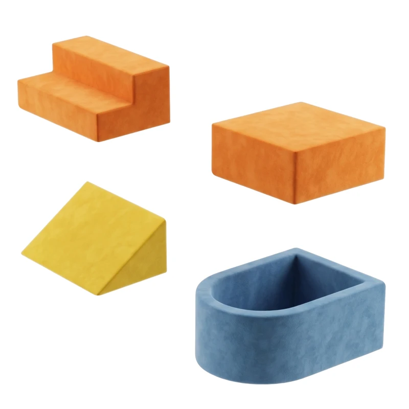 AIYAPLAY Parcours Motricité Bébé 5PCS, Module Motricité Bébé en Mousse, Piscine à Balles, Housse en Velours Lavable, Multicolore