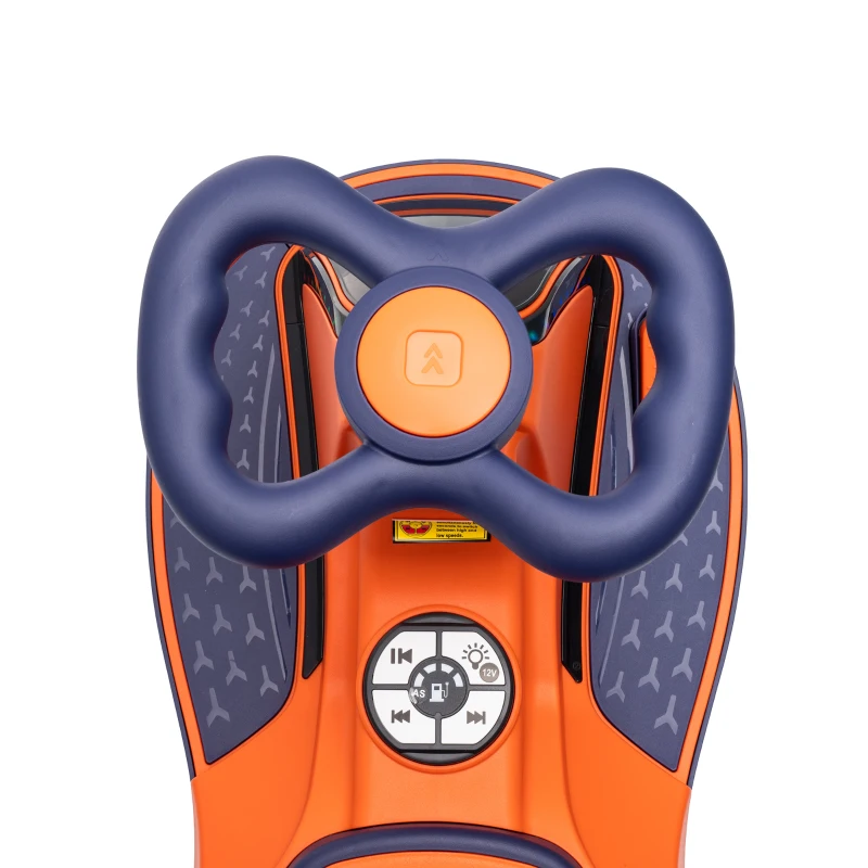 AIYAPLAY Elektrische Kinderauto 12V 2-in-1 Loopauto met Lithium-accu, 2 Motoren, RGB-verlichting, Pedaal, Muziek en 360° Sturing