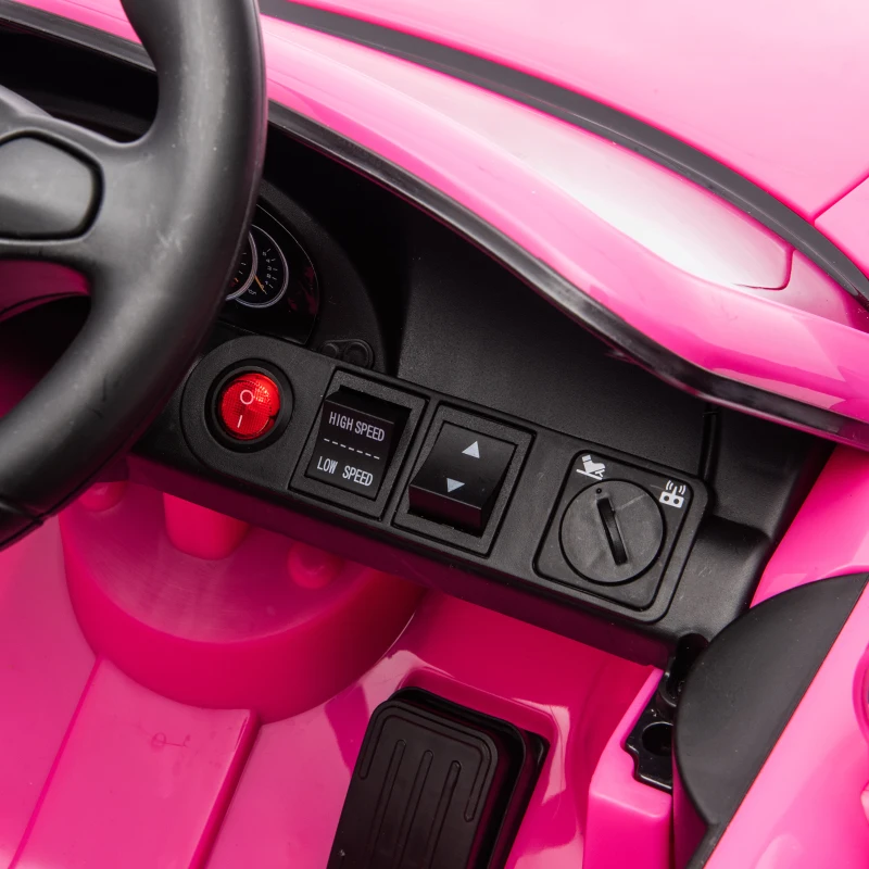 AIYAPLAY Porsche 12V elektrische kinderauto met lithium-accu, afstandsbediening, 2 motoren, softstart en achtervering